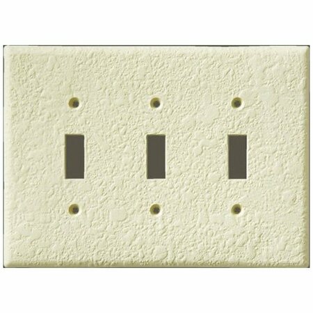 CAN-AM SUPPLY InvisiPlate Switch Wallplate, 5 in L, 6-3/4 in W, 3 -Gang, Painted Orange Peel Texture OP-T-3